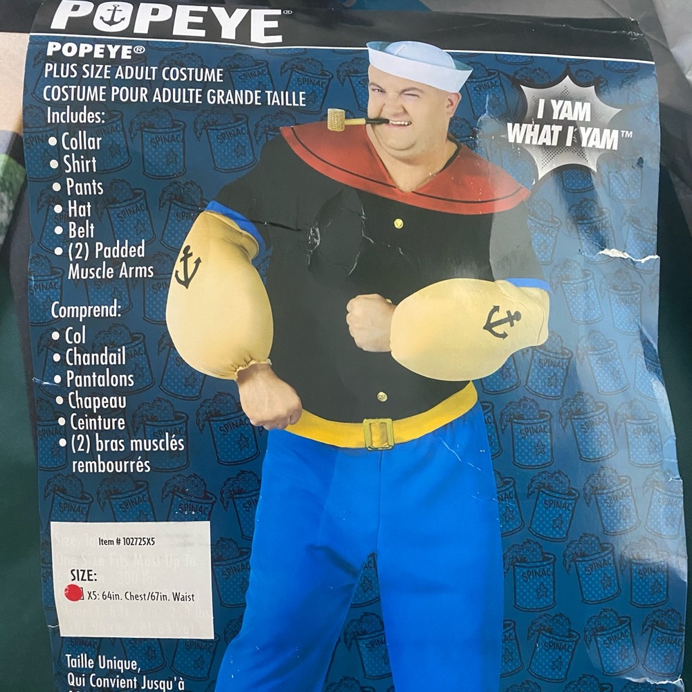 Plus size Popeye costume